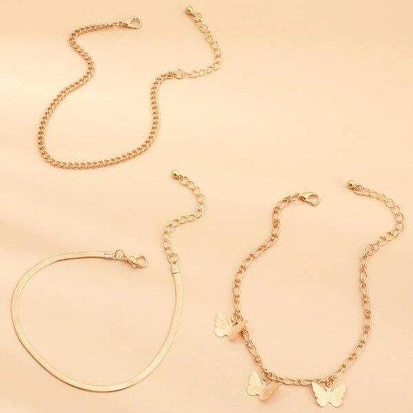 Anklet Ankle Bracelets Gold Anklets Multi-layer Butterfly Charm Anklets … - Picture 7 of 9